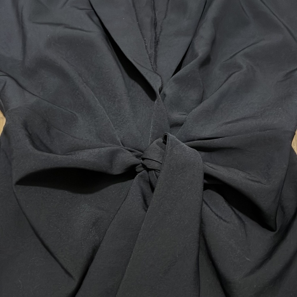 ASOS Design Navy Wrap Tie Dress - Picture 4 of 7